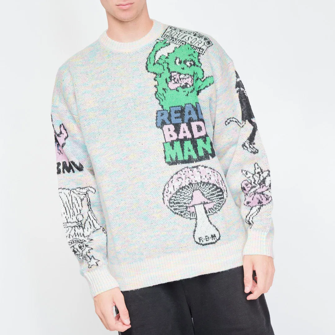 Real Bad Man - Too Many Graphics Sweater (Melange)