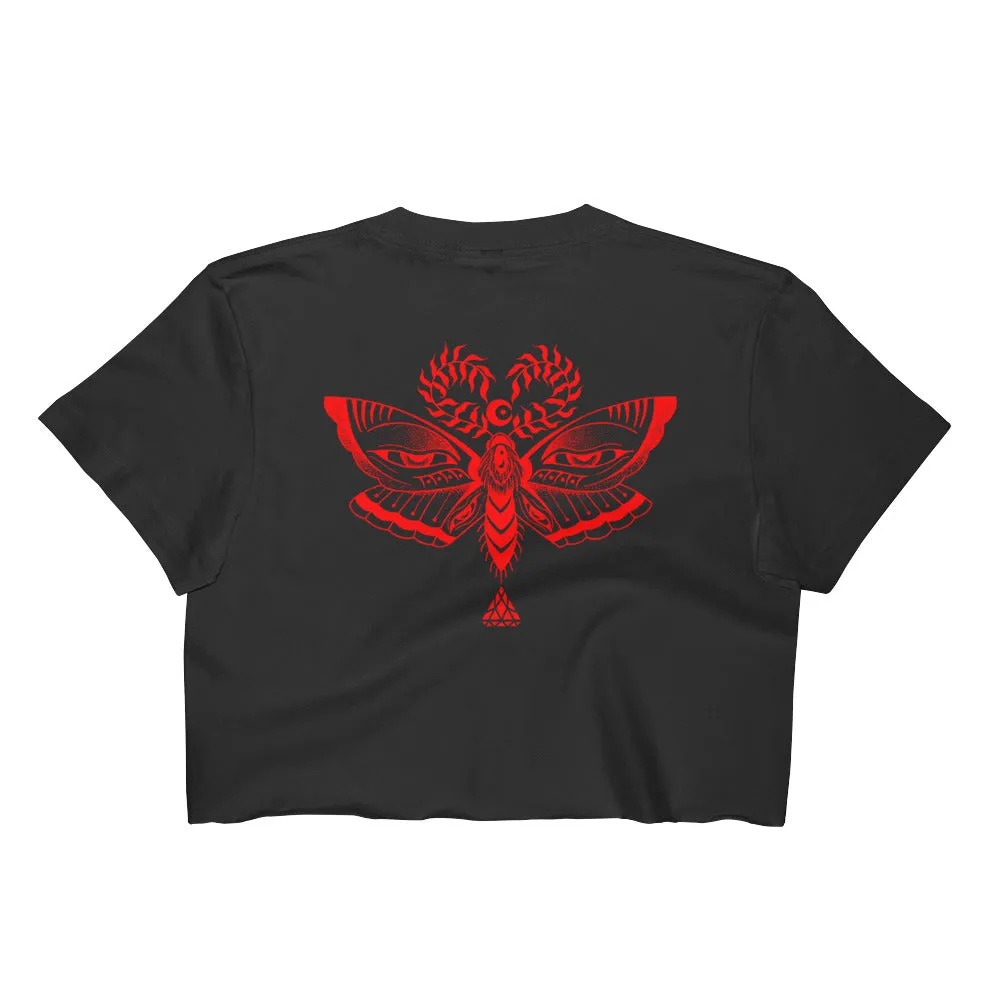 Red Insect Print Cotton T-Shirt