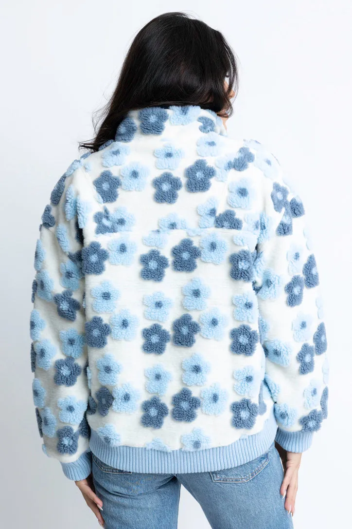 Retro Floral Fleece Pullover