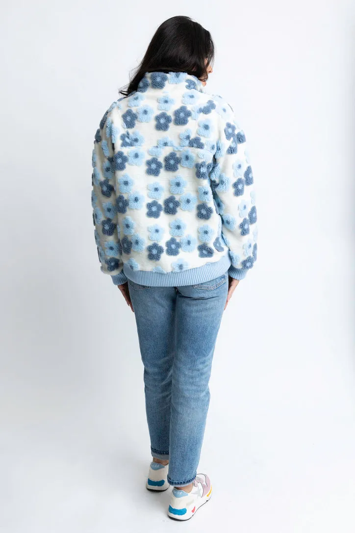 Retro Floral Fleece Pullover