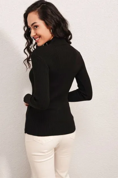 Ribbed Turtleneck Sweater