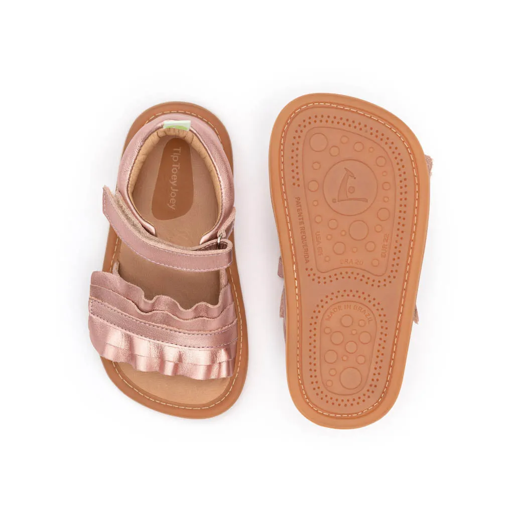 Ruffy Sandals - Rose Gold