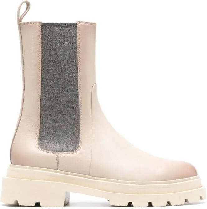 Santoni Forester combat boots Neutrals