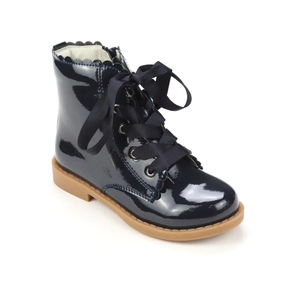 Scallop Lace Up Boots for Girls