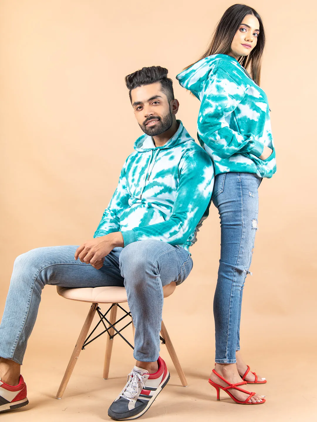 Sea Green Tie and Dye Hoodie