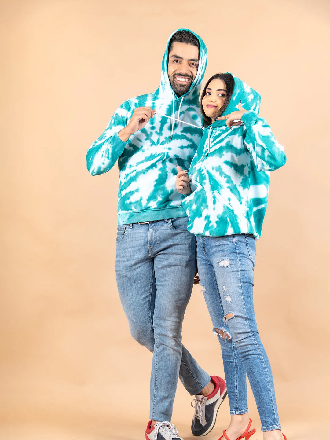 Sea Green Tie and Dye Hoodie