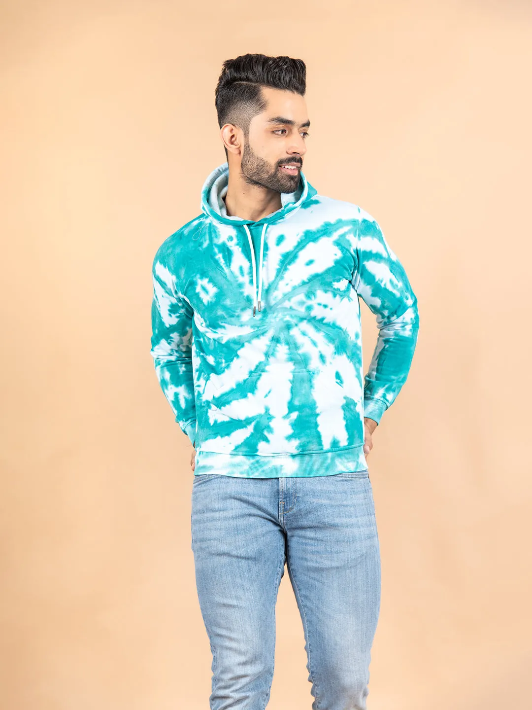 Sea Green Tie and Dye Hoodie