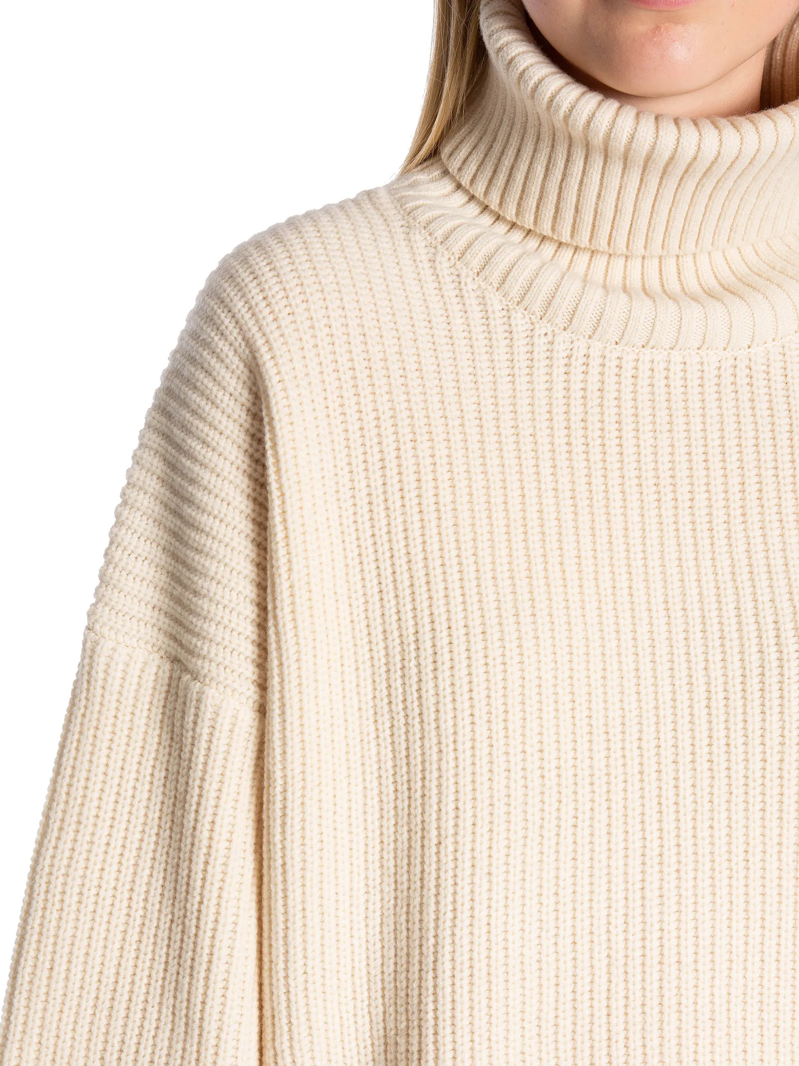 Selected Femme Mary Long Knit Roll Neck Birch Sweater