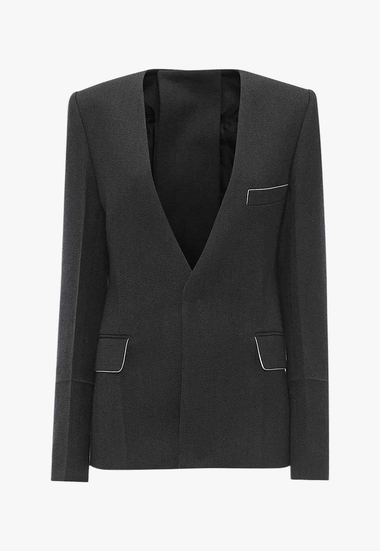 Shrunken Wrapped Wool Blazer