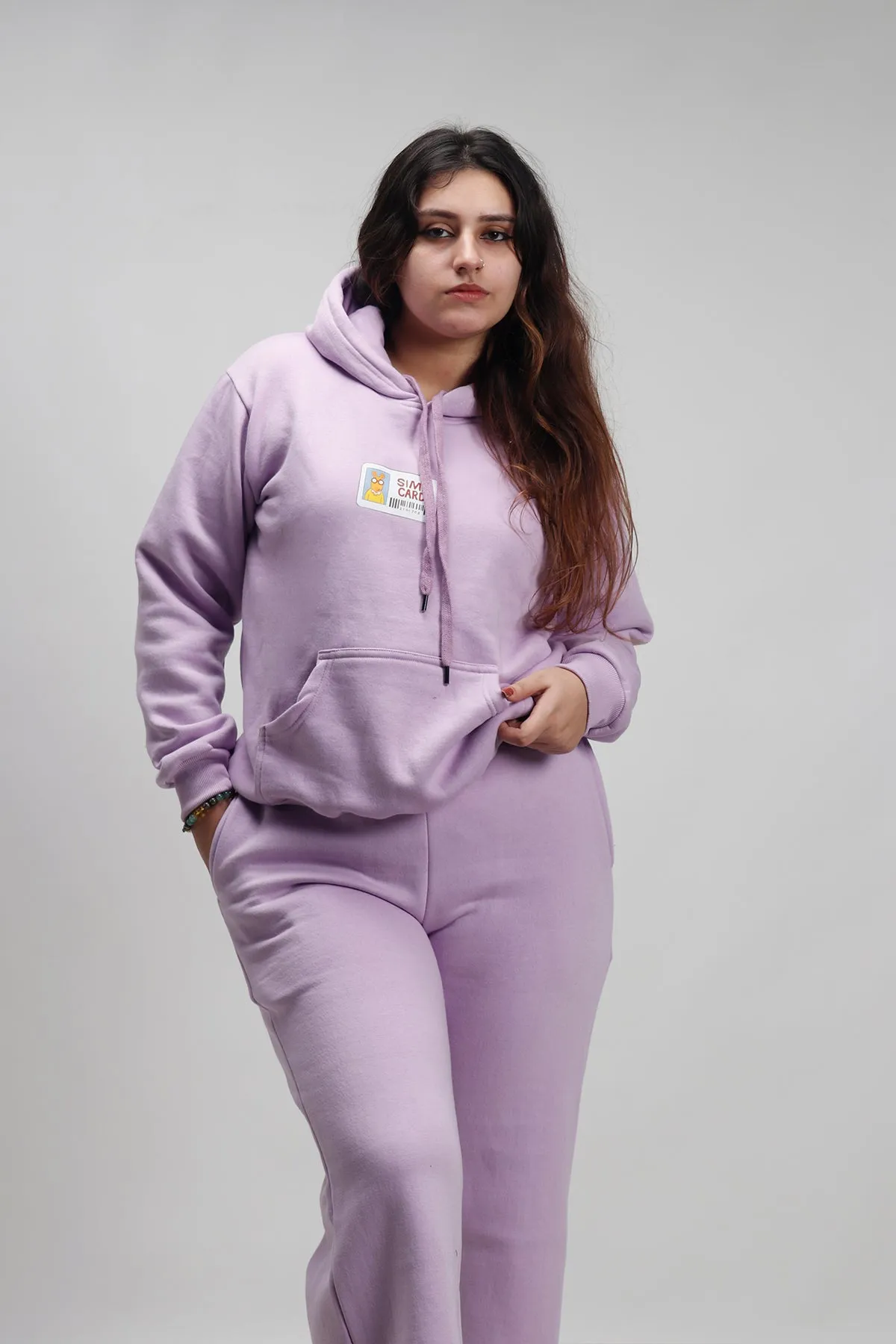 Simp Card Lavender Hoodie + Wide Leg Co-ord Set