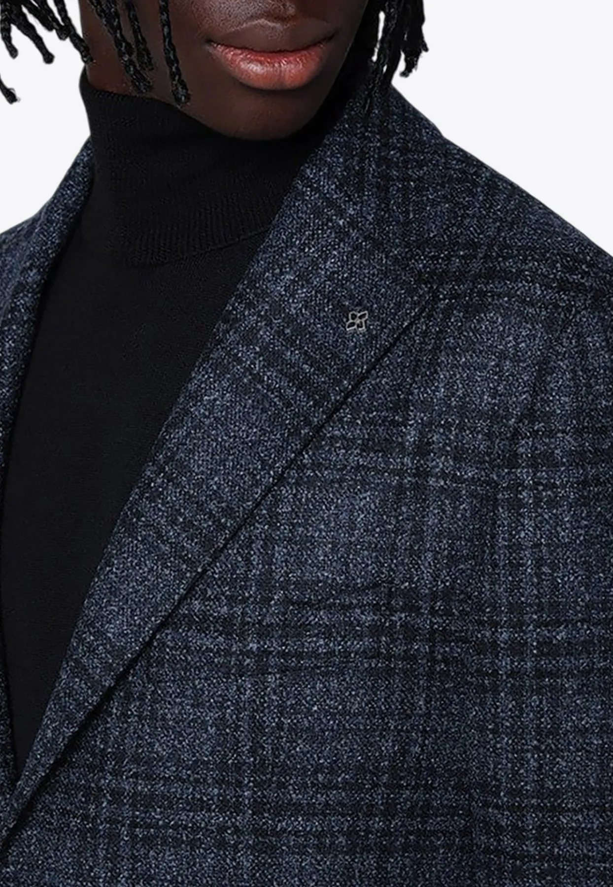 Single-Breasted Checked Blazer