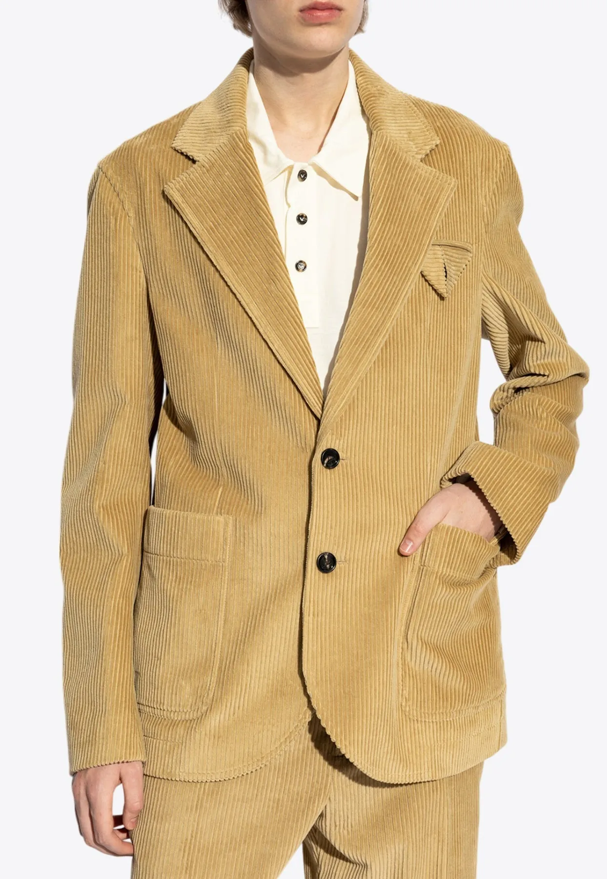 Single-Breasted Corduroy Blazer