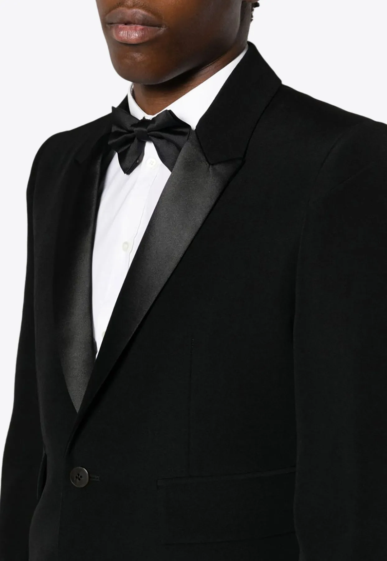 Single-Breasted Tuxedo Wool Blazer