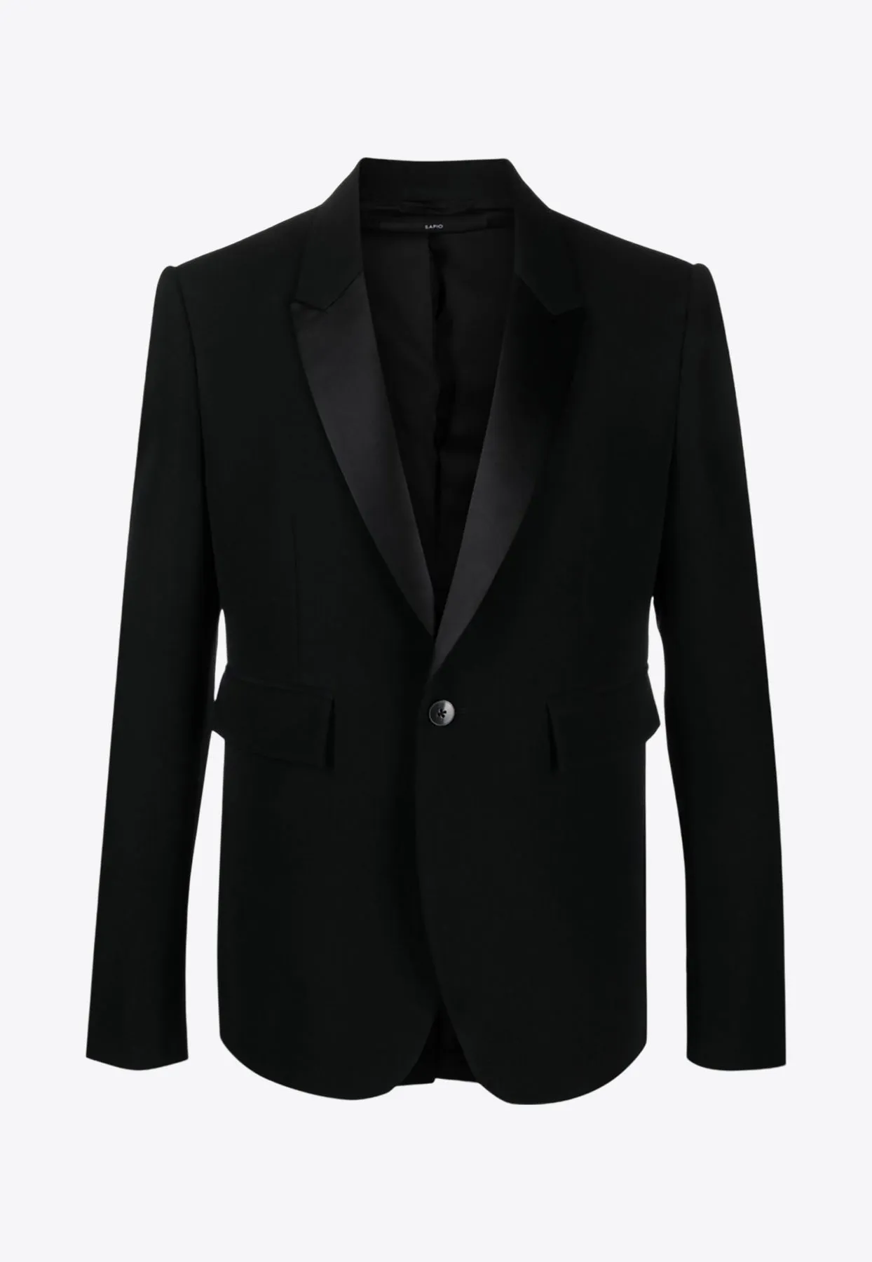 Single-Breasted Tuxedo Wool Blazer