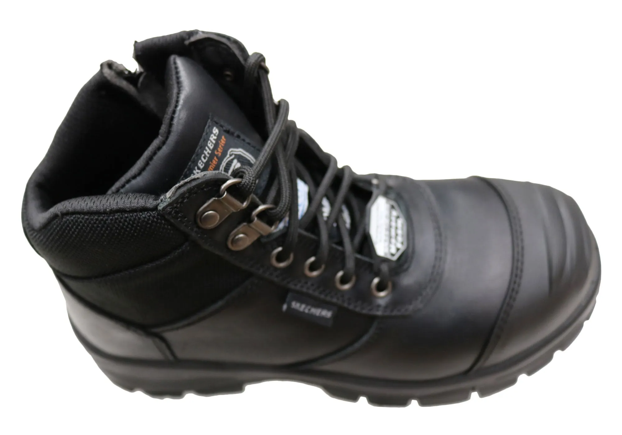 Skechers Womens Leather Comfortable Work Composite Toe Work Boots