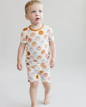 Smiley Bamboo Shorts Set | Copper