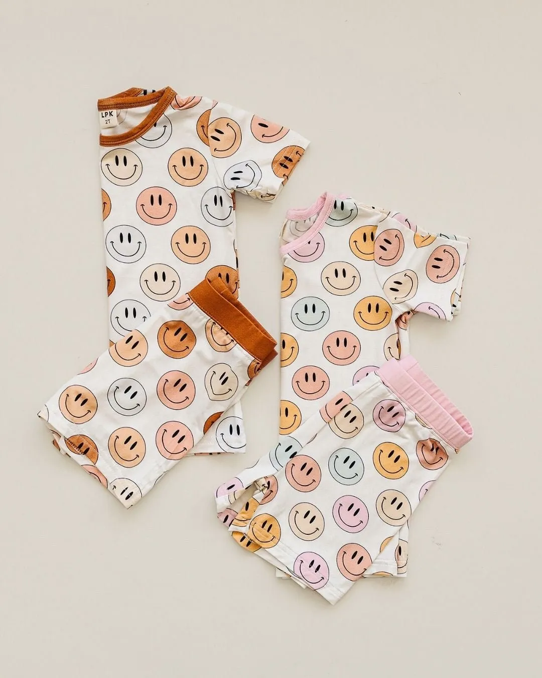 Smiley Bamboo Shorts Set | Copper