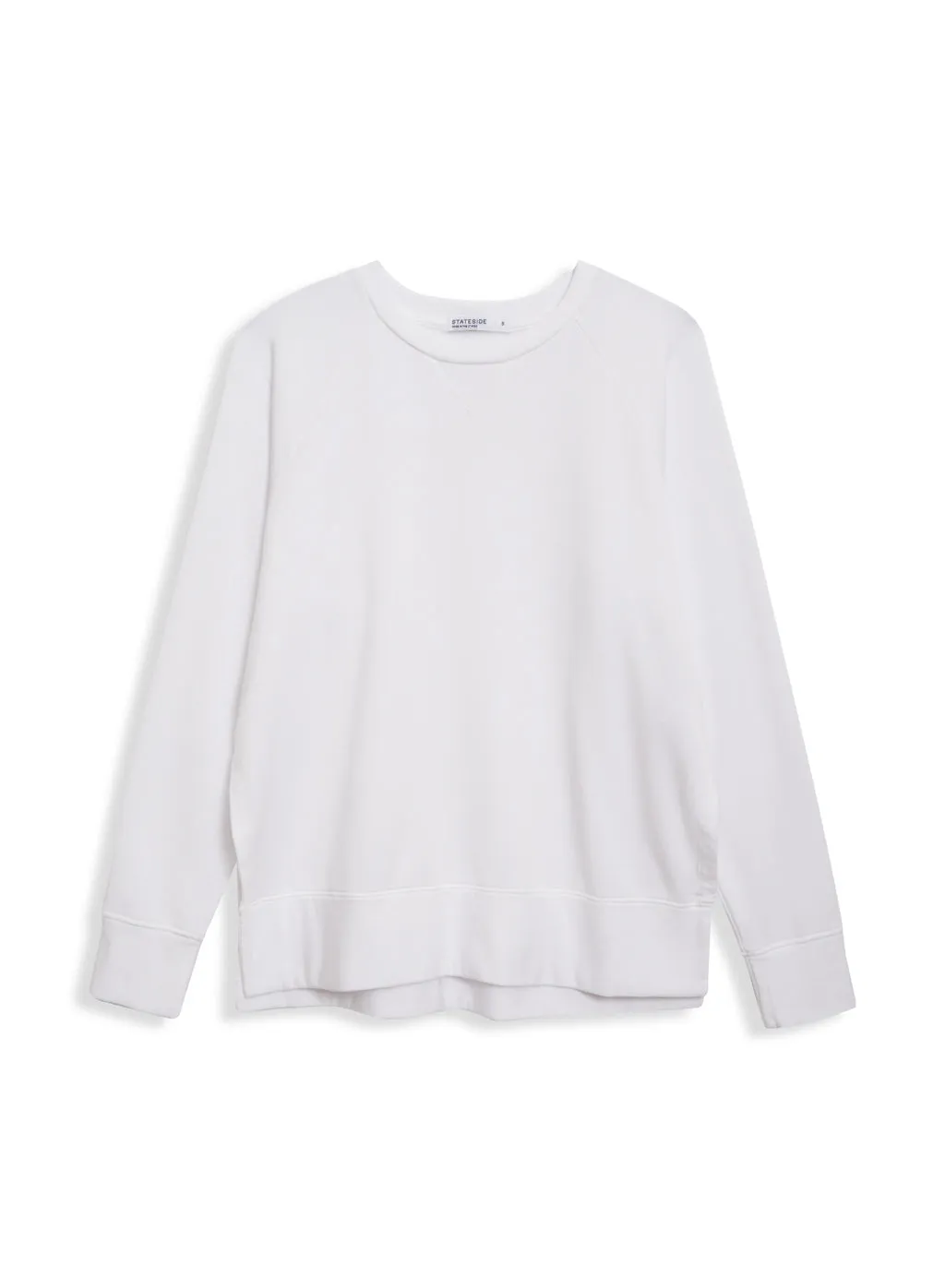 Soft Fleece Side Slit Sweatshirt - White