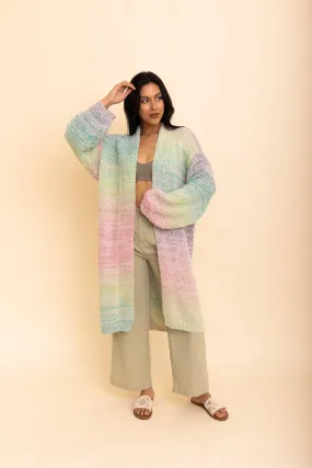 Soft Ombre Longline Cardigan: Progressive Blend Sweater