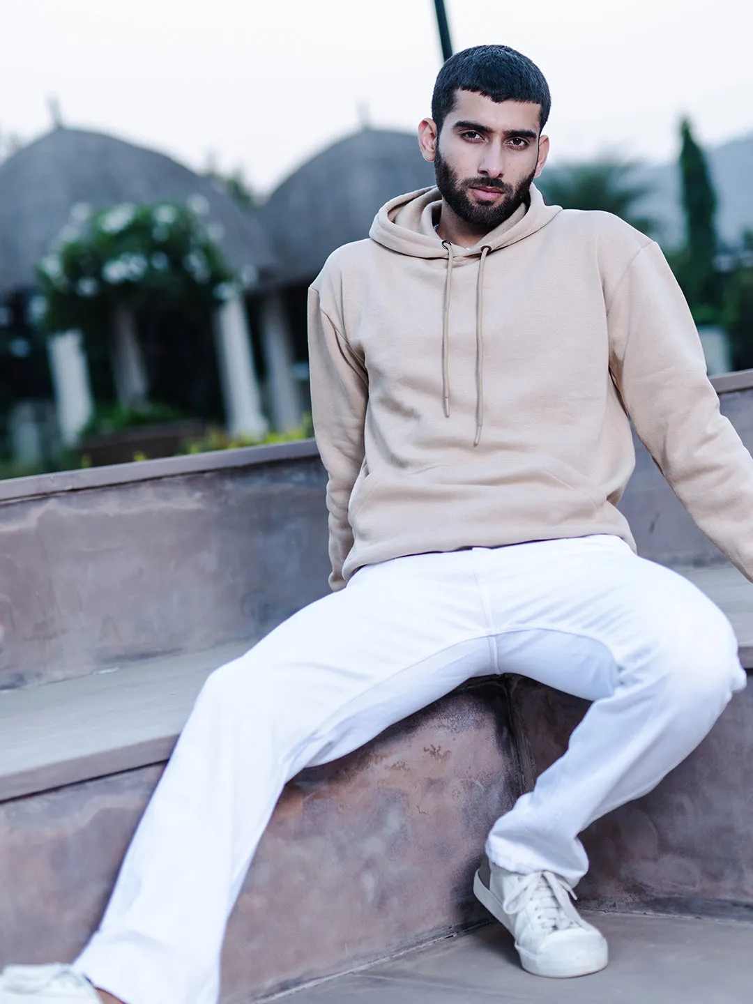 Solid Beige Hoodie