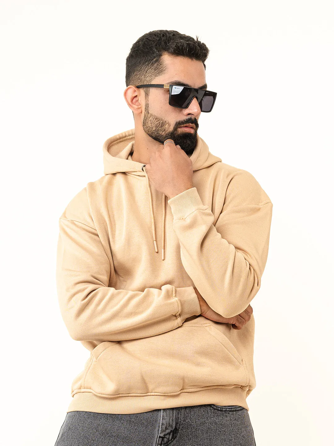 Solid Beige Hoodie