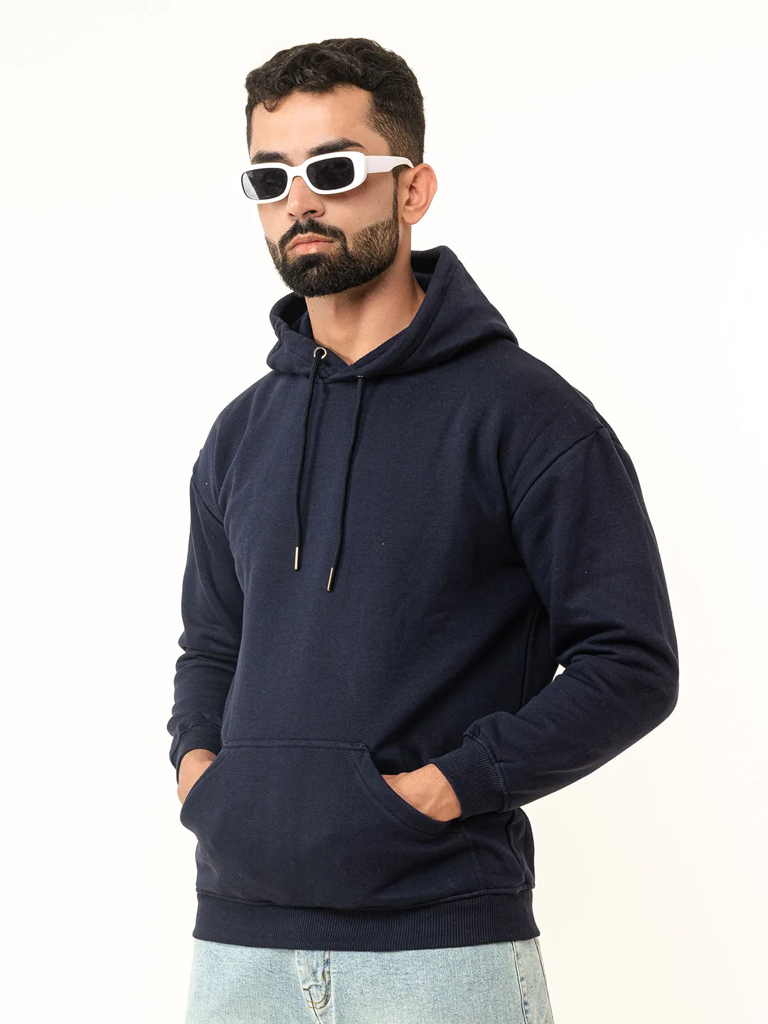 Solid Navy Blue Hoodie