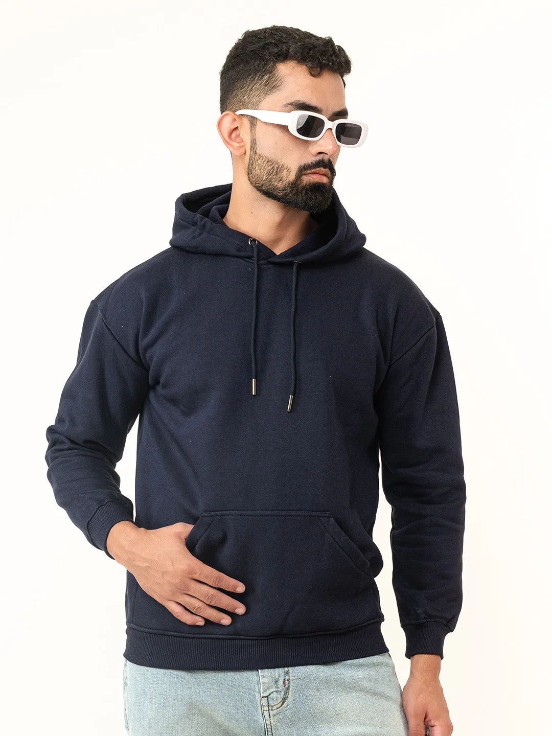 Solid Navy Blue Hoodie