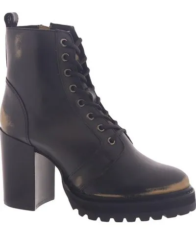 Steve Madden Rivet Womens Leather Lace-Up Combat Boots