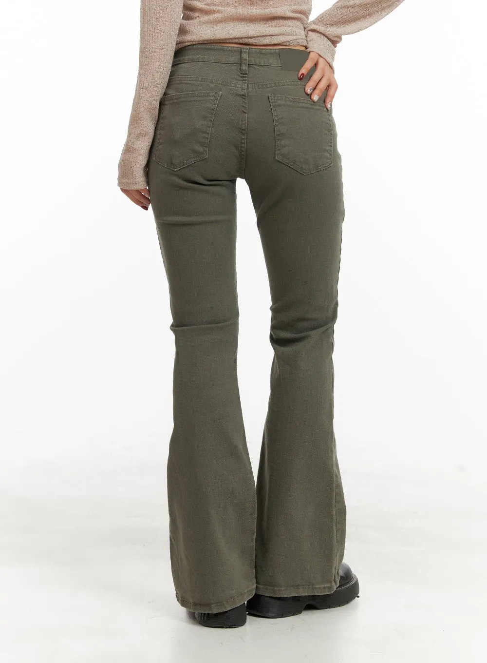 Stitched Bootcut Cotton Pants California CA416