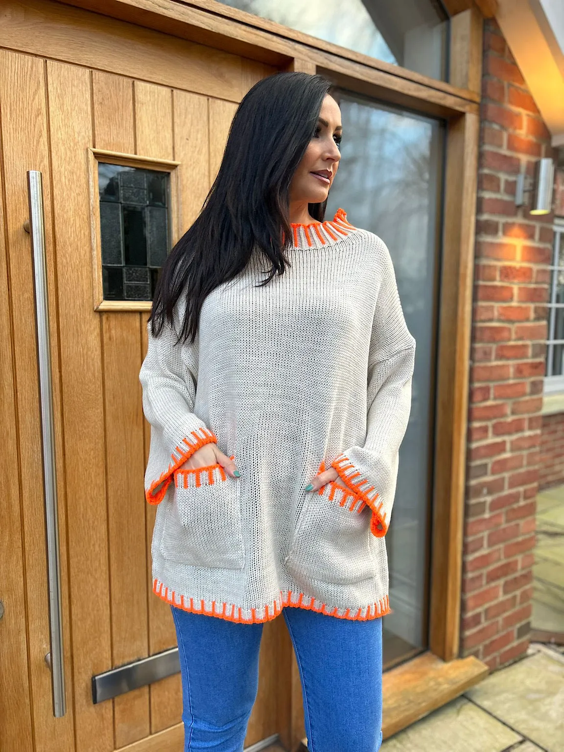 Stone Bright Trim Pocket Jumper Shannon - Best Price and Fast Delivery