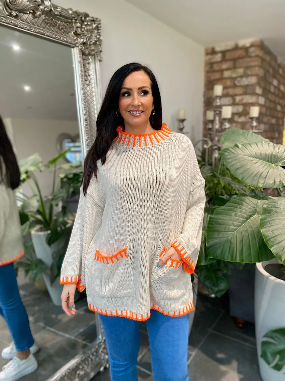 Stone Bright Trim Pocket Jumper Shannon - Best Price and Fast Delivery