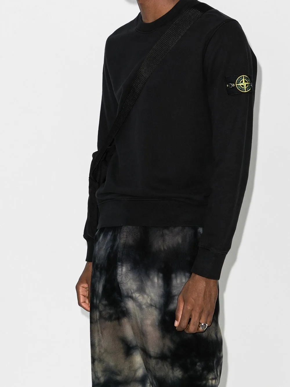 Stone Island Black Sweatshirt with Logo Patch