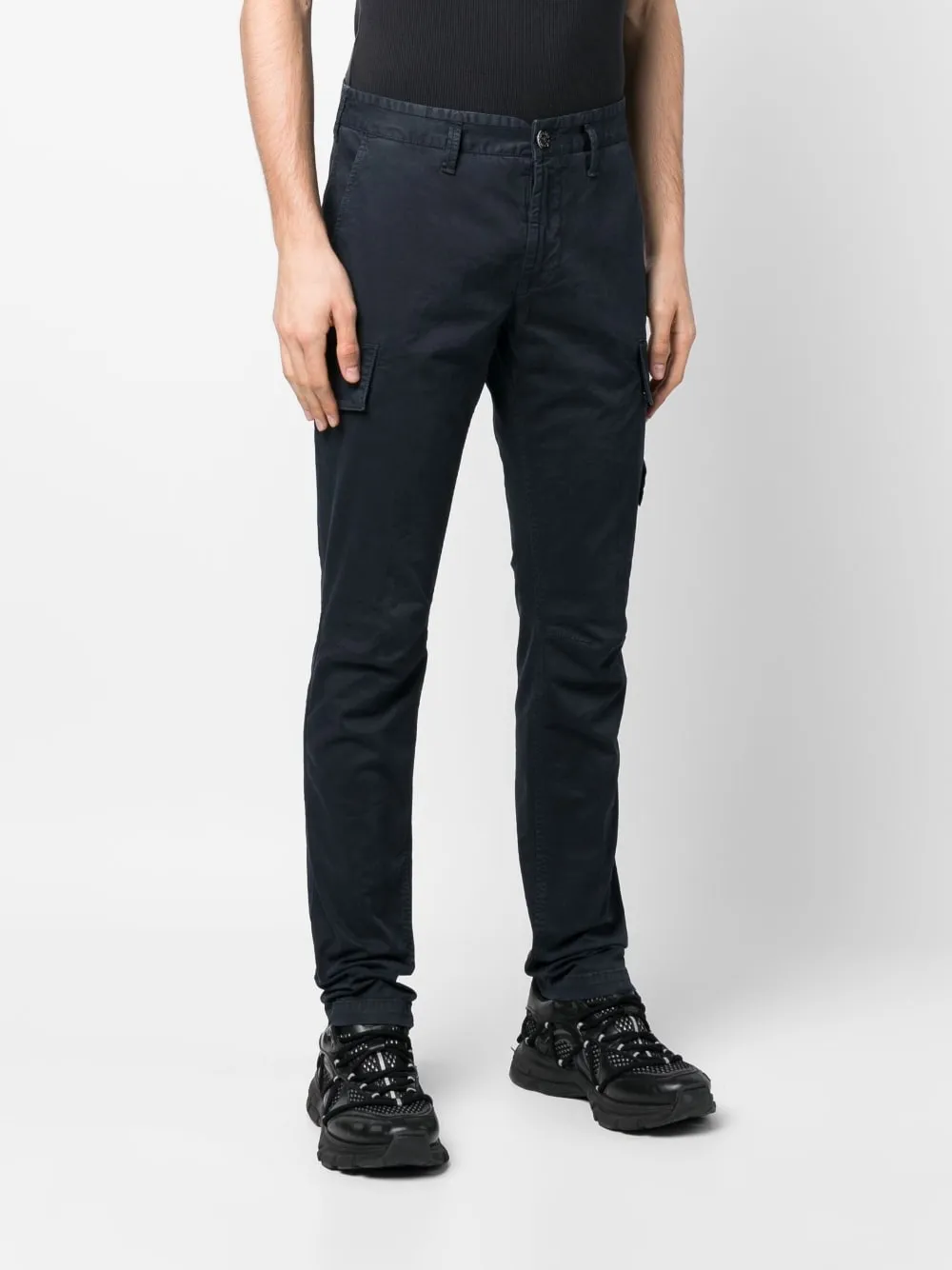 Stone Island Blue Cargo Pants in SUPIMA COTTON 30410