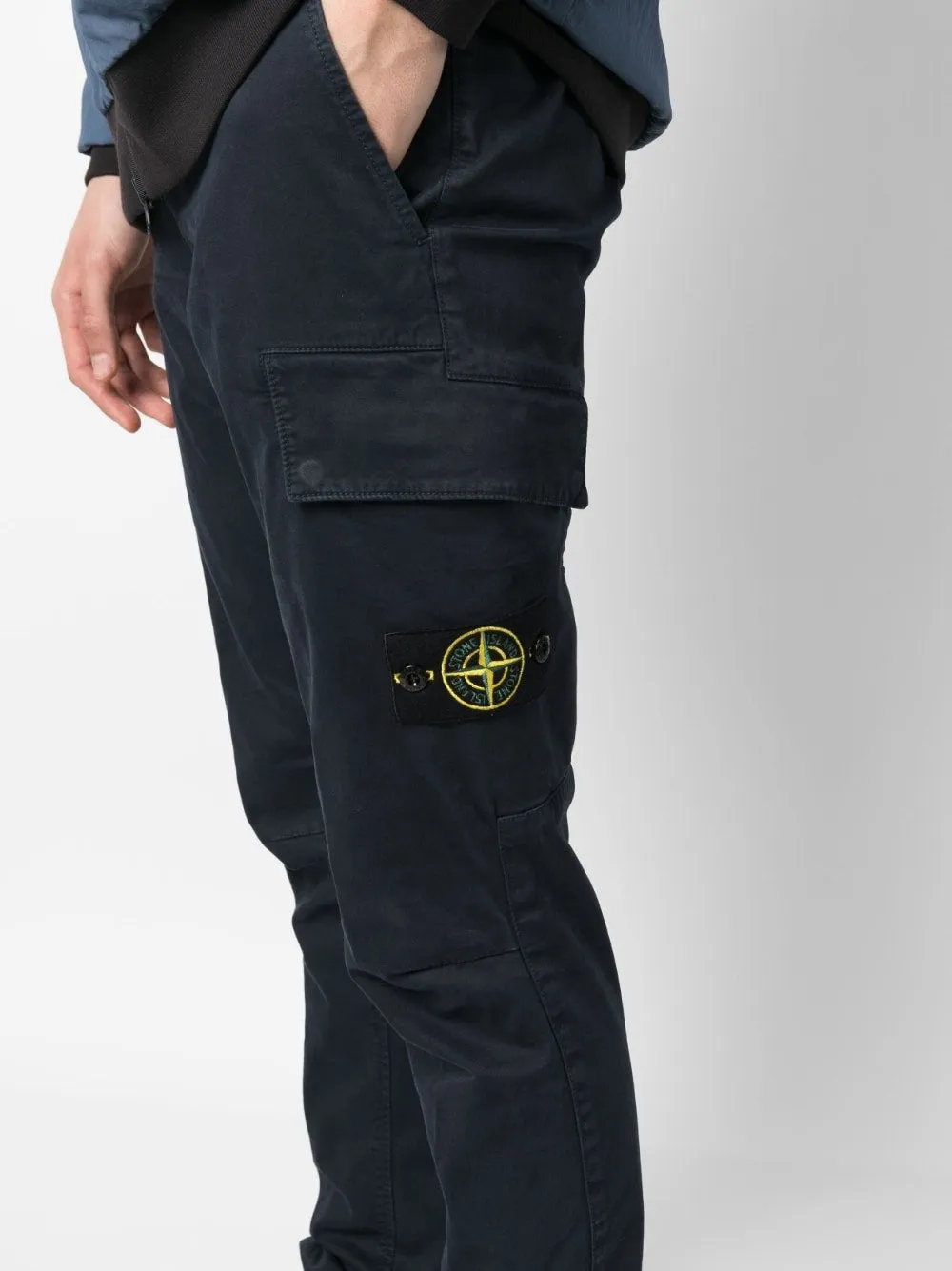 Stone Island Blue Cargo Pants in SUPIMA COTTON 30410