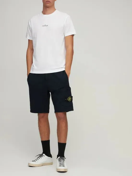 Stone Island Cotton Fleece Sports Shorts 64651 - Dyed in One Piece