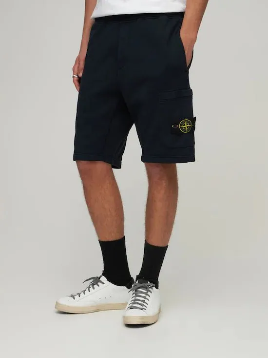 Stone Island Cotton Fleece Sports Shorts 64651 - Dyed in One Piece