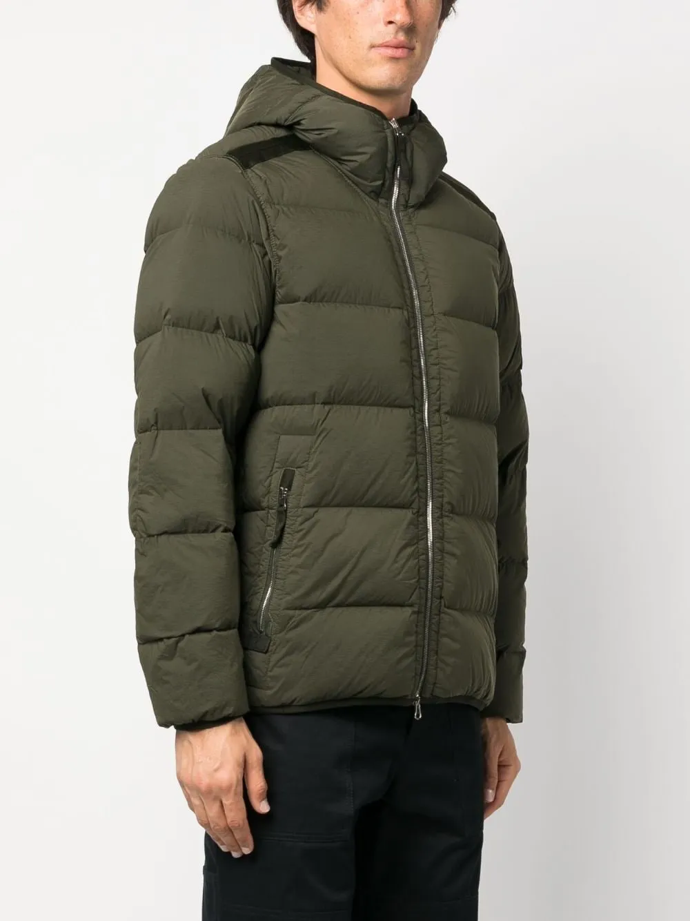 Stone Island Olive Down Jacket 44028 SEAMLESS TUNNEL