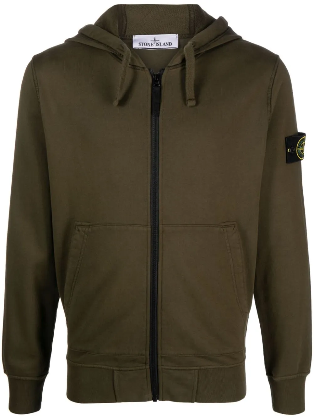 Stone Island Olive Zip Hoodie Sweatshirt