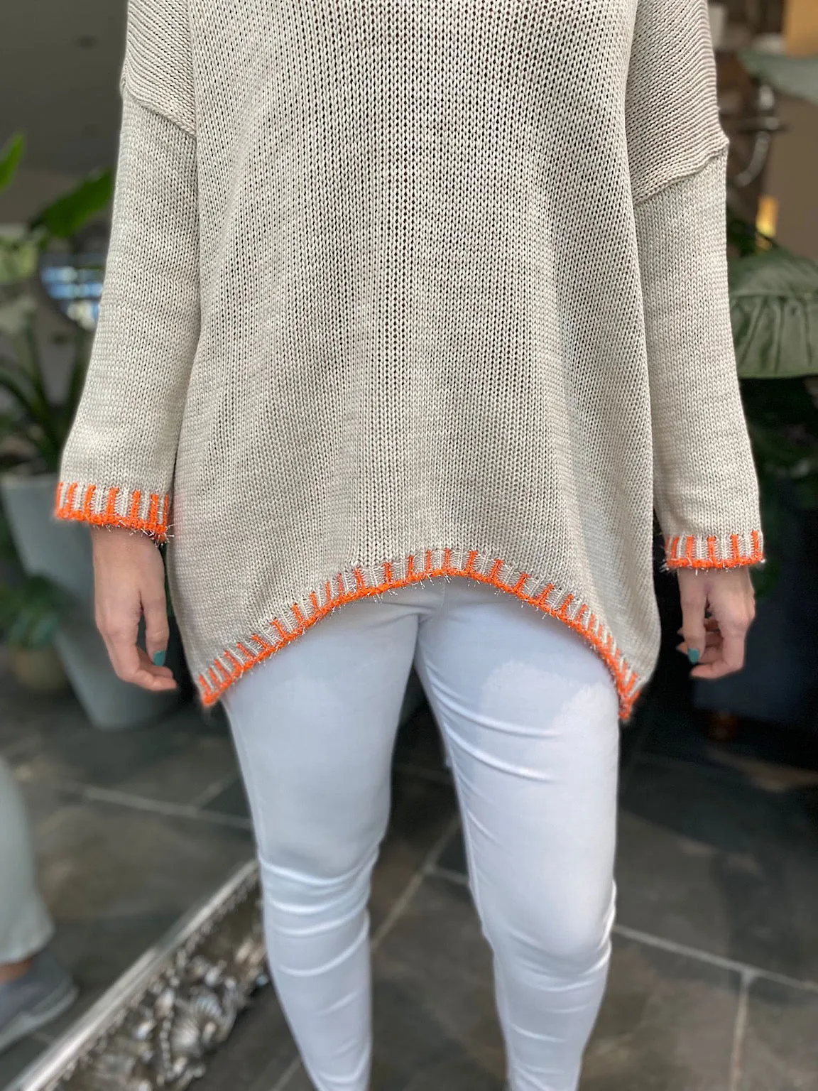 Stone Lurex Trim Jumper