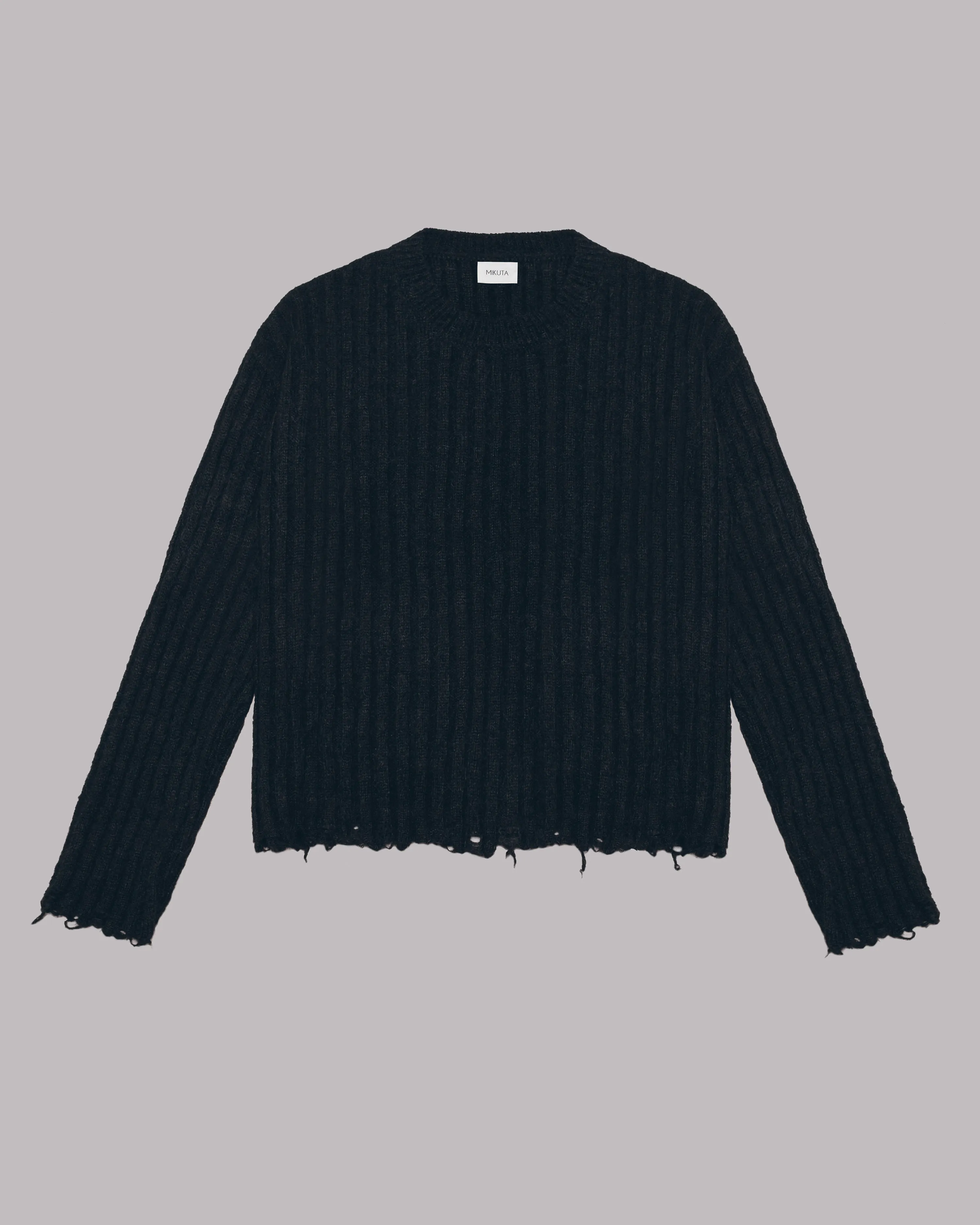 The Black Destroyed Knitted Sweater