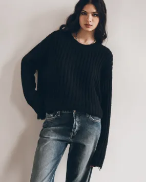 The Black Destroyed Knitted Sweater