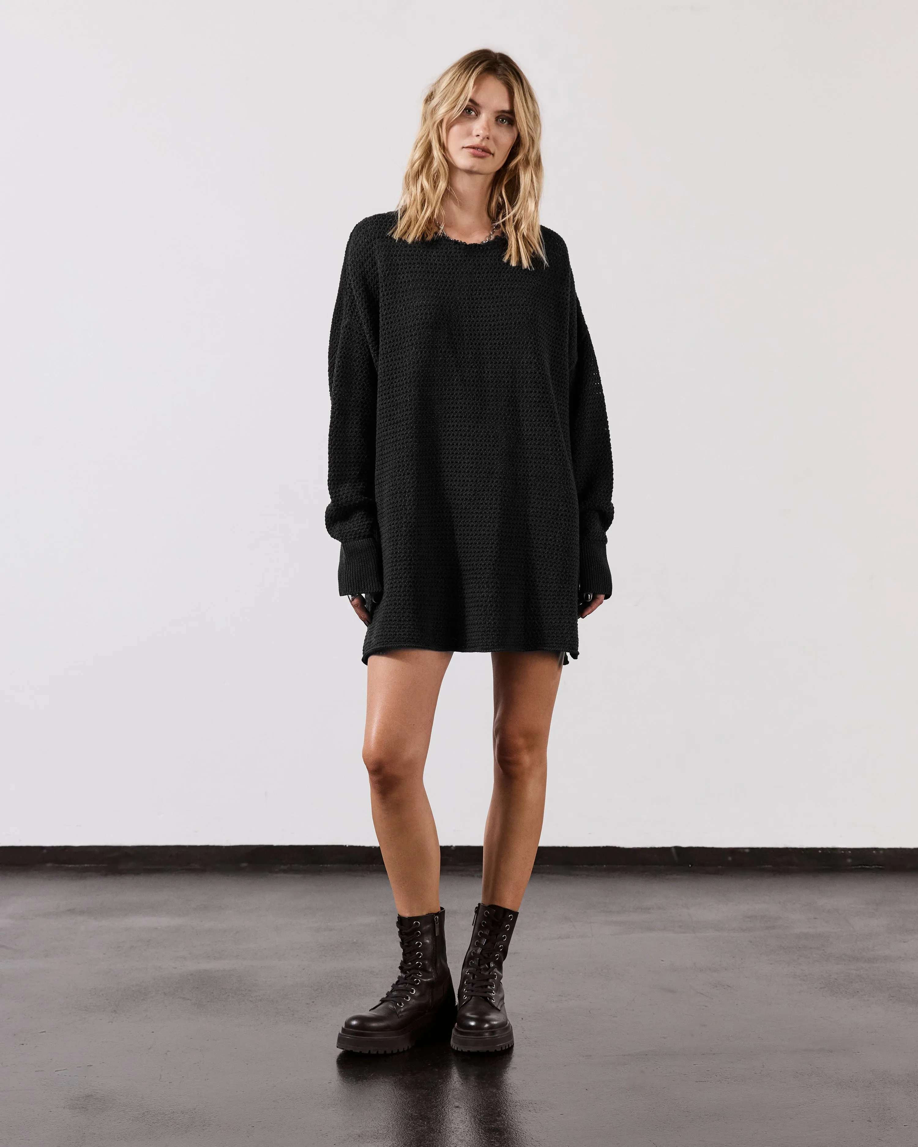 The Dark Long Knitted Sweater