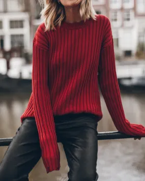 The Red Destroyed Knitted Sweater