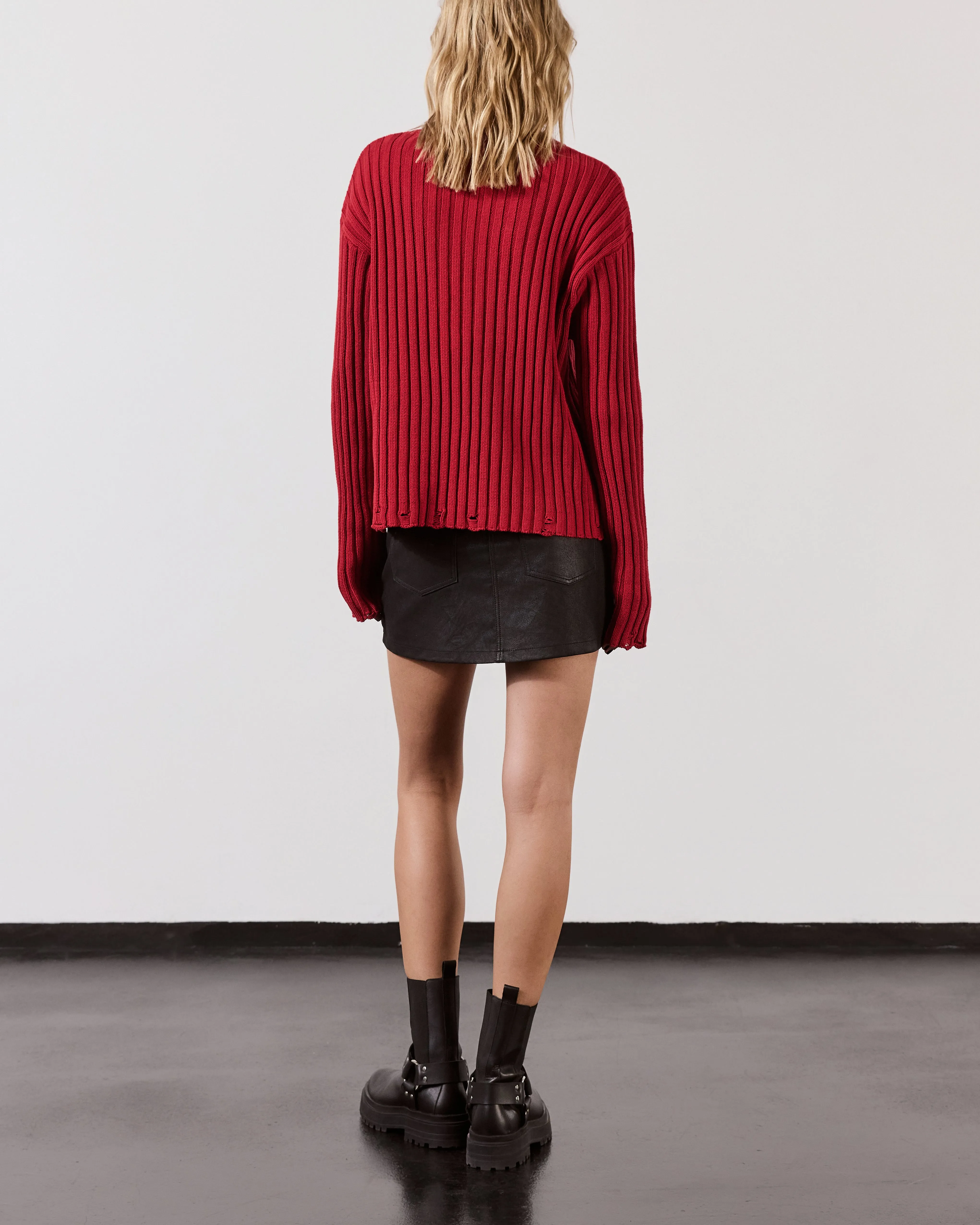 The Red Destroyed Knitted Sweater