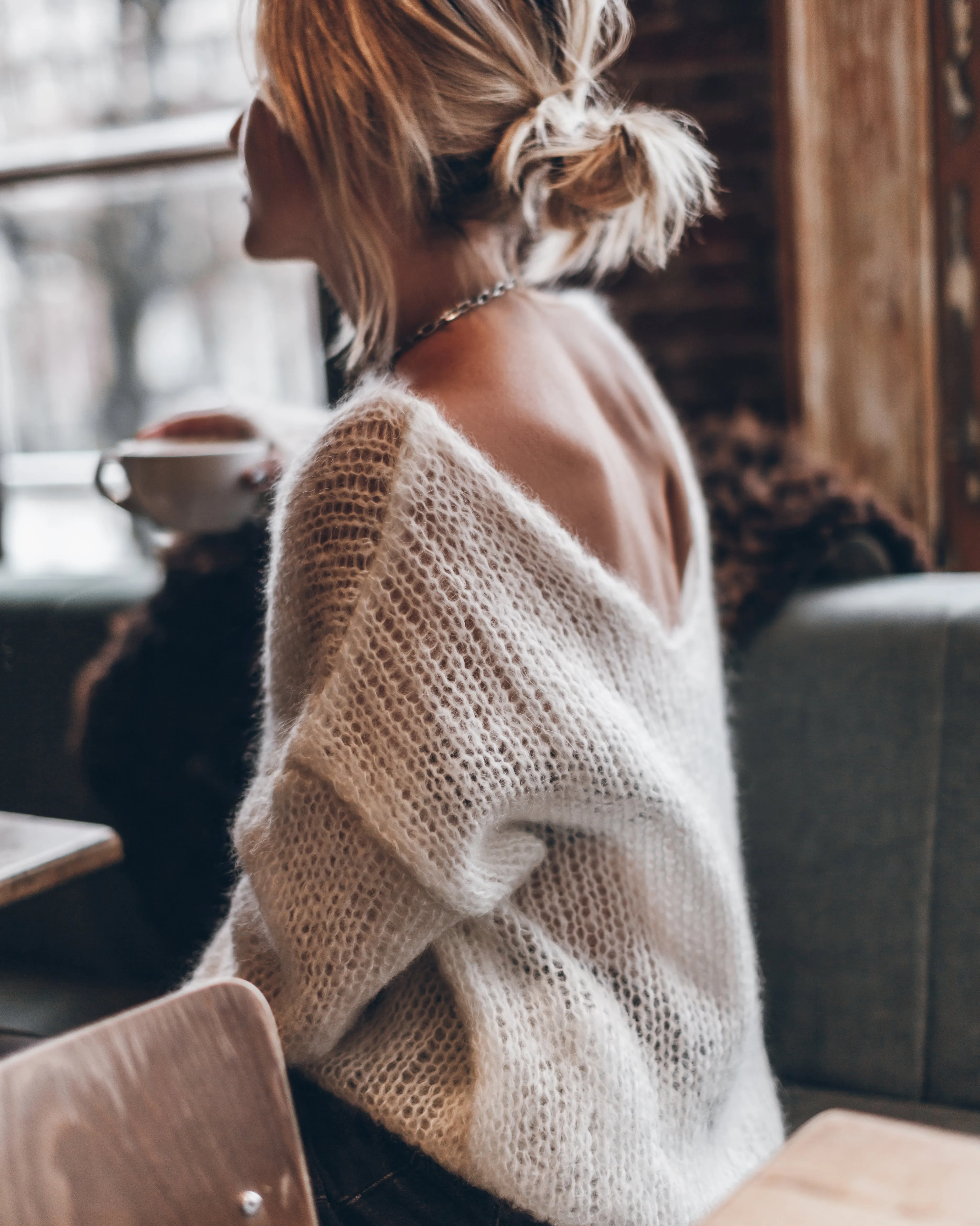 The White Mohair Knitted Sweater