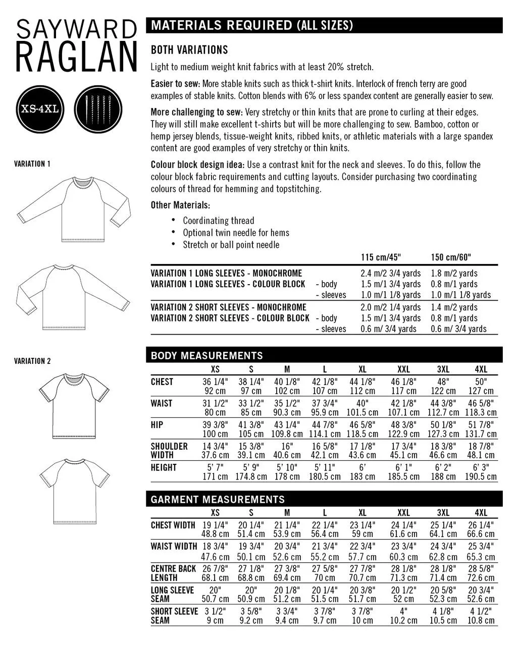 THREAD THEORY Raglan Tee Sewing Pattern - Sayward Collection