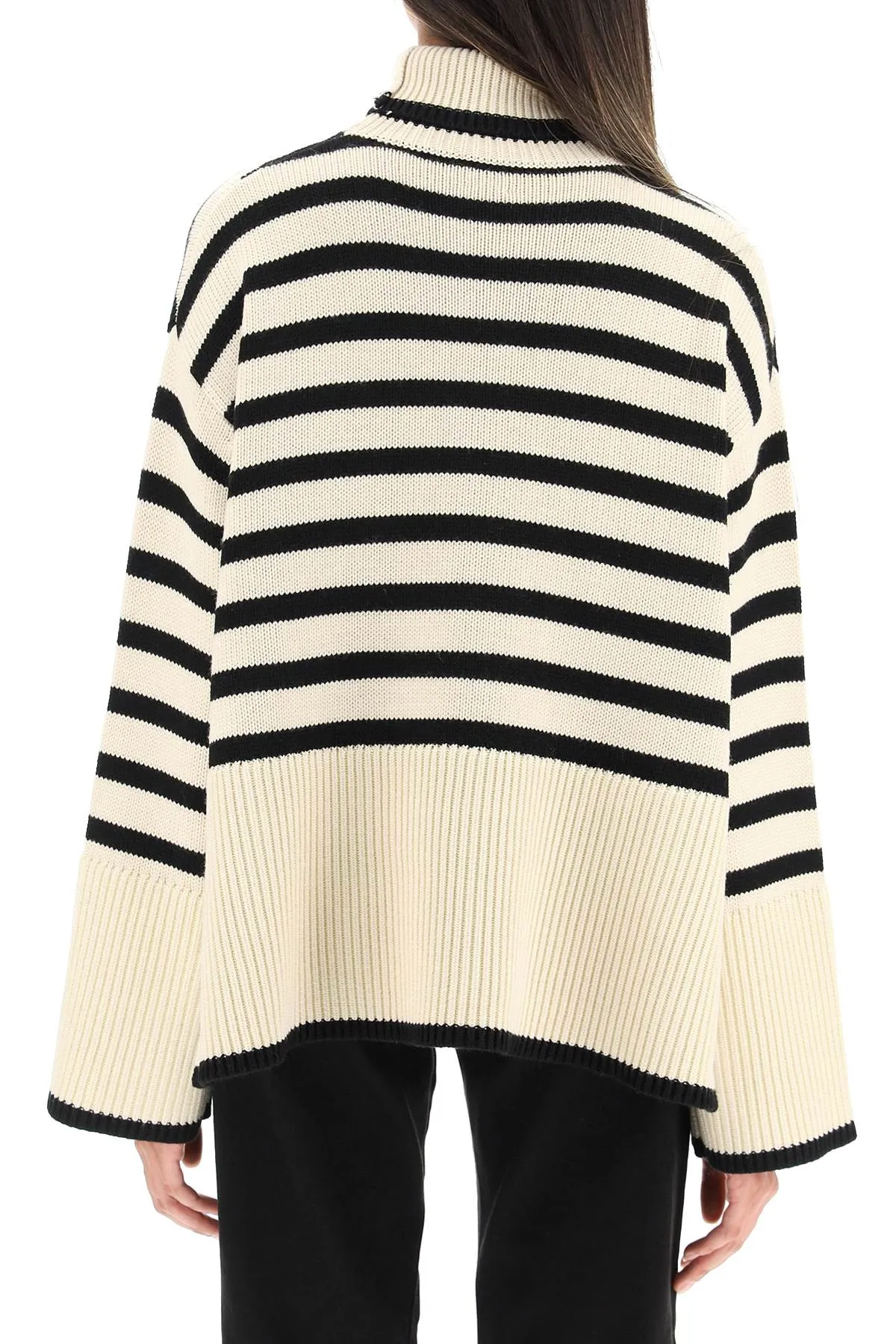 Toteme Striped Wool Cotton Turtleneck Beige - Best Price, Shop Now!