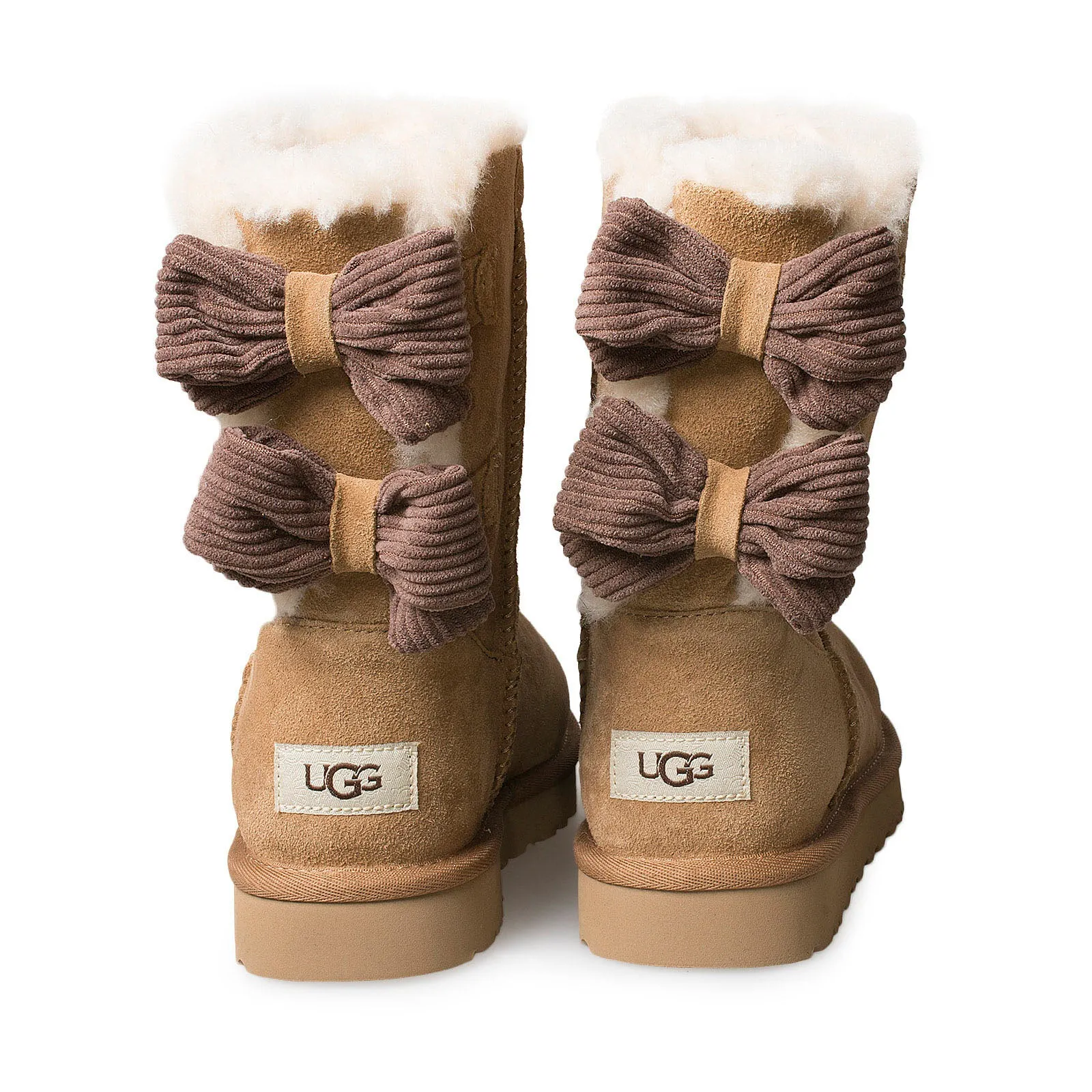 UGG Chestnut Corduroy Boots for Women with Bailey Bow