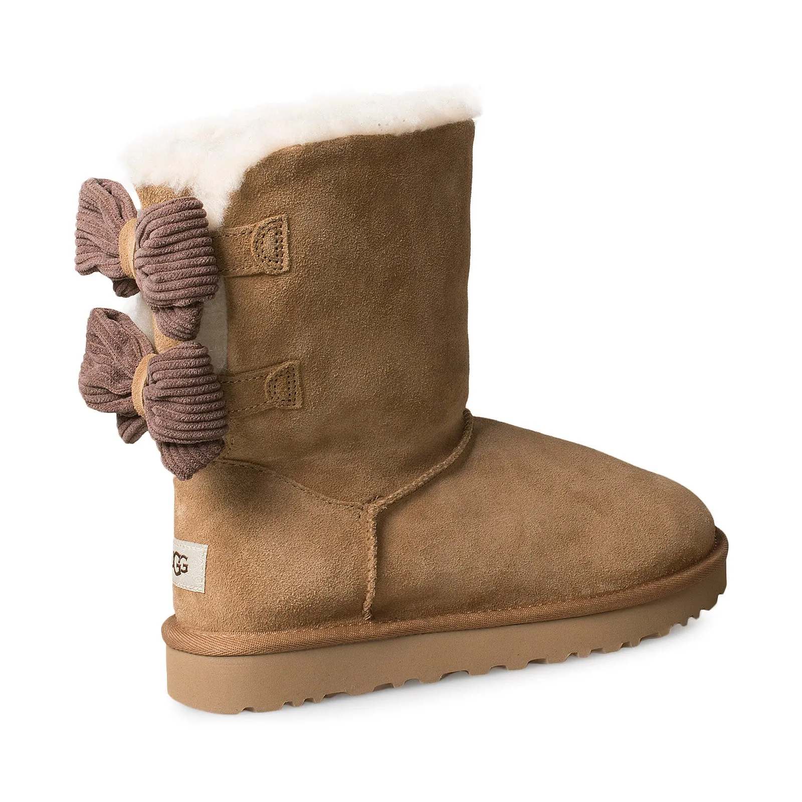 UGG Chestnut Corduroy Boots for Women with Bailey Bow