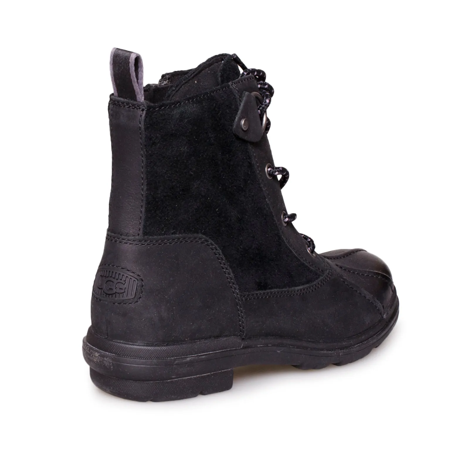 UGG Women's Black Leather Duck Boots